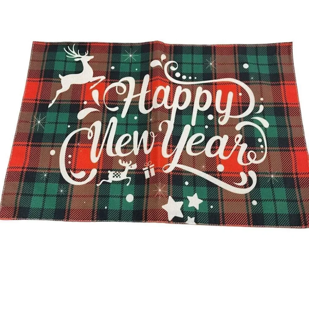 Unbranded Red‎ & Green Plaid Christmas Placemats - 6 Count